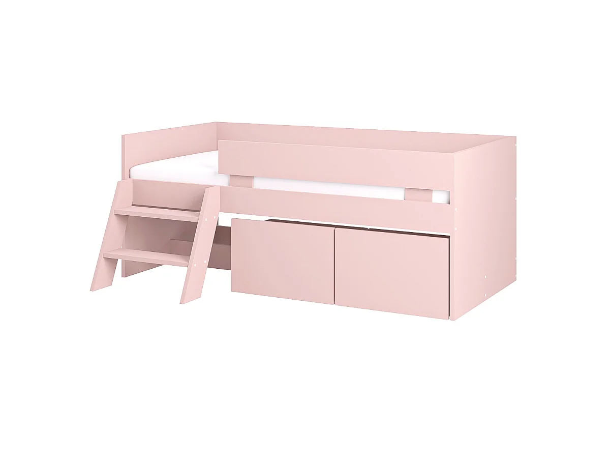 Flair Logan Single Storage Low Sleeper Bed Pink