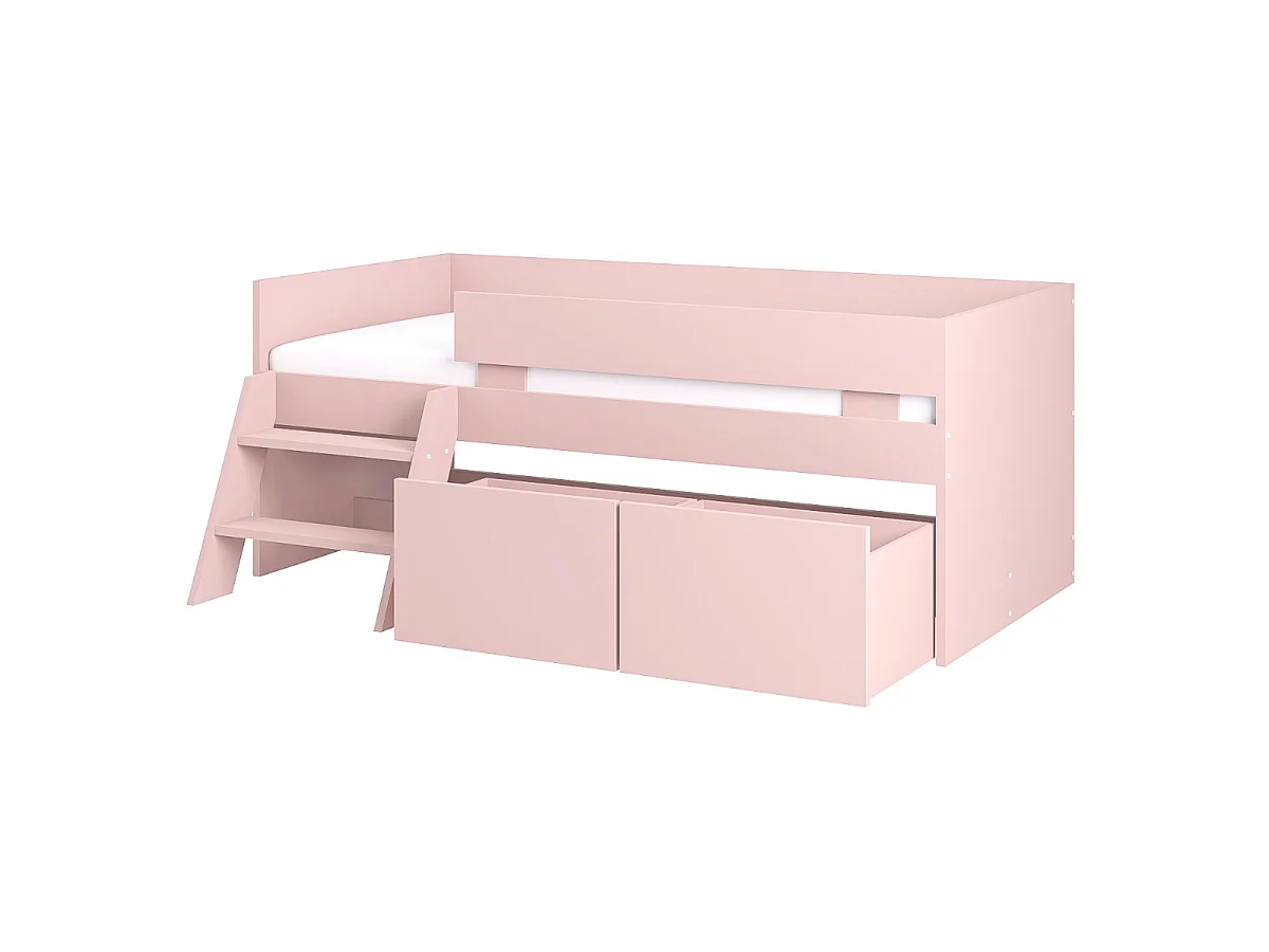 Flair Logan Single Storage Low Sleeper Bed Pink