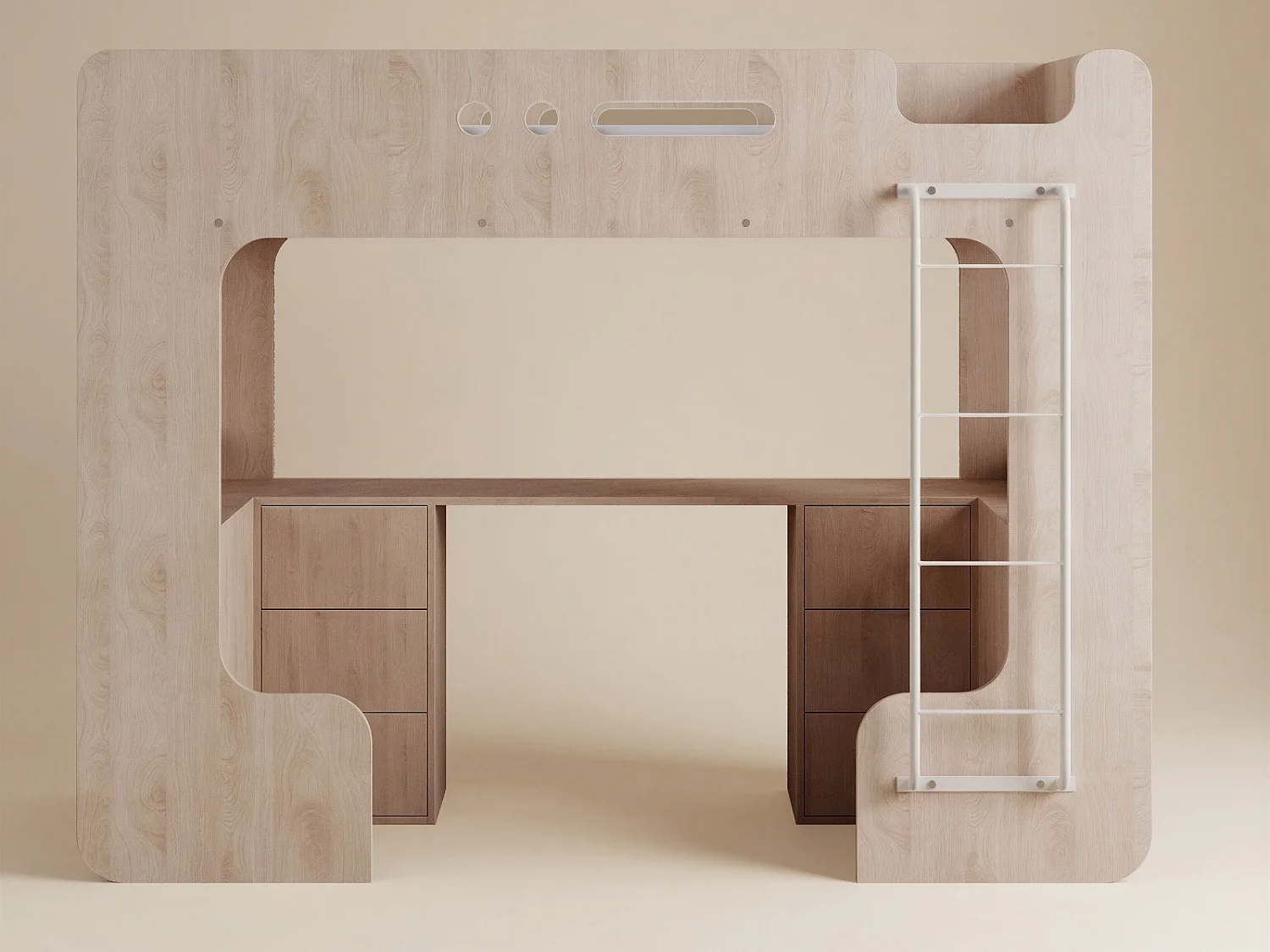 Flair Jaxx High Sleeper with Desk Oak