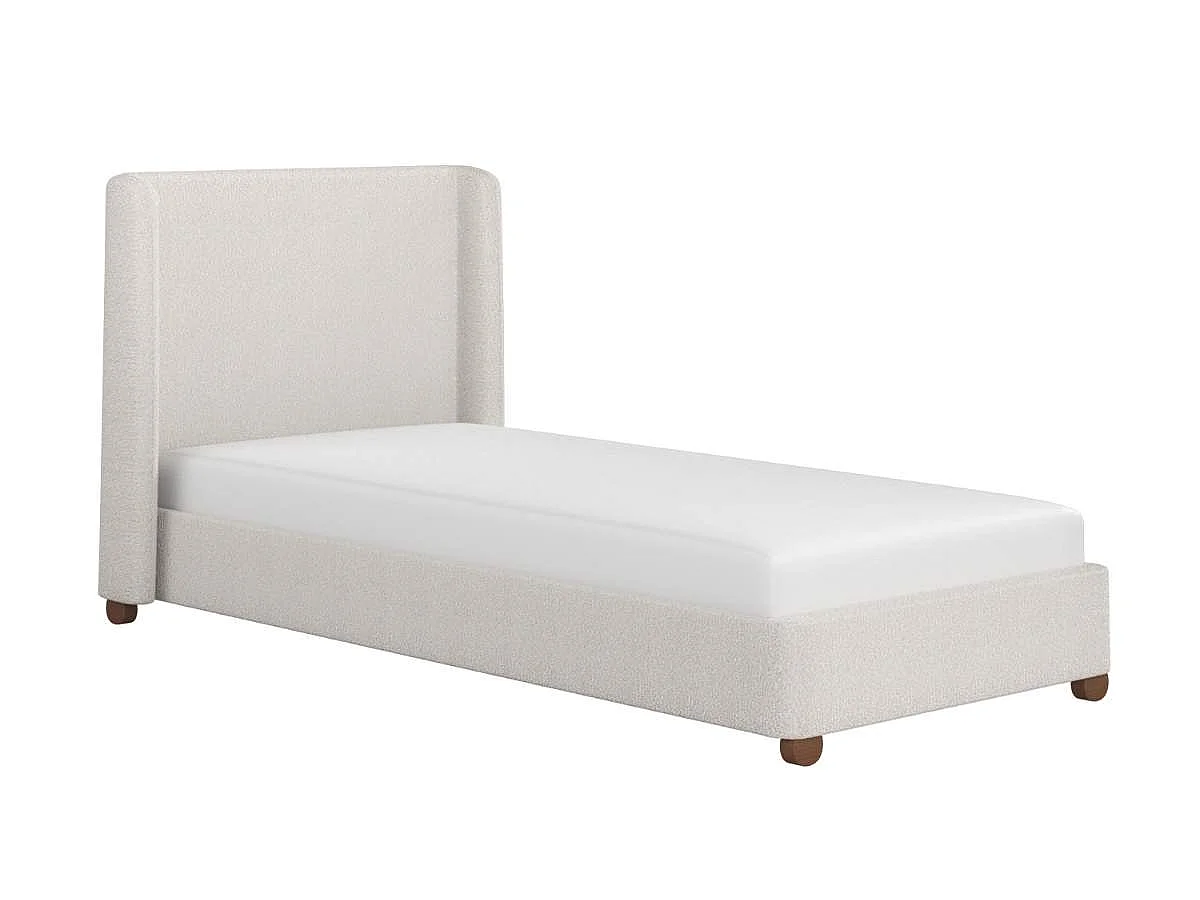 Flair Alma Single Winged Headboard Bed Beige Boucle