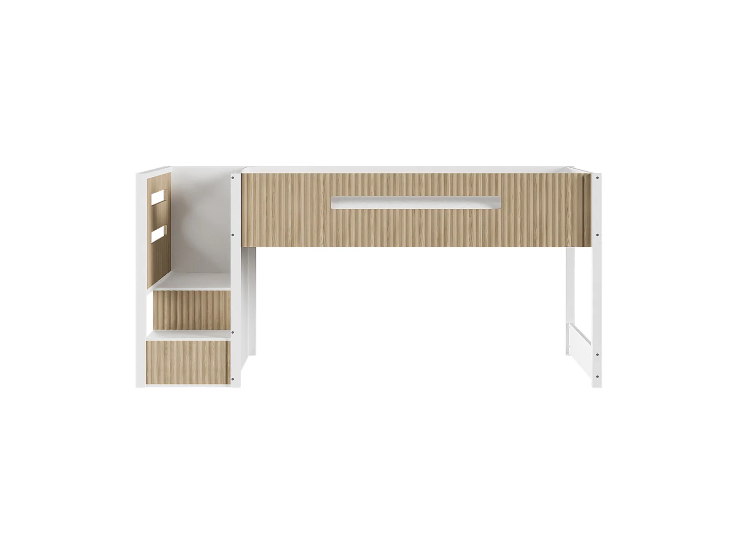 Flair Luca Mid Sleeper Ribbed White & Oak