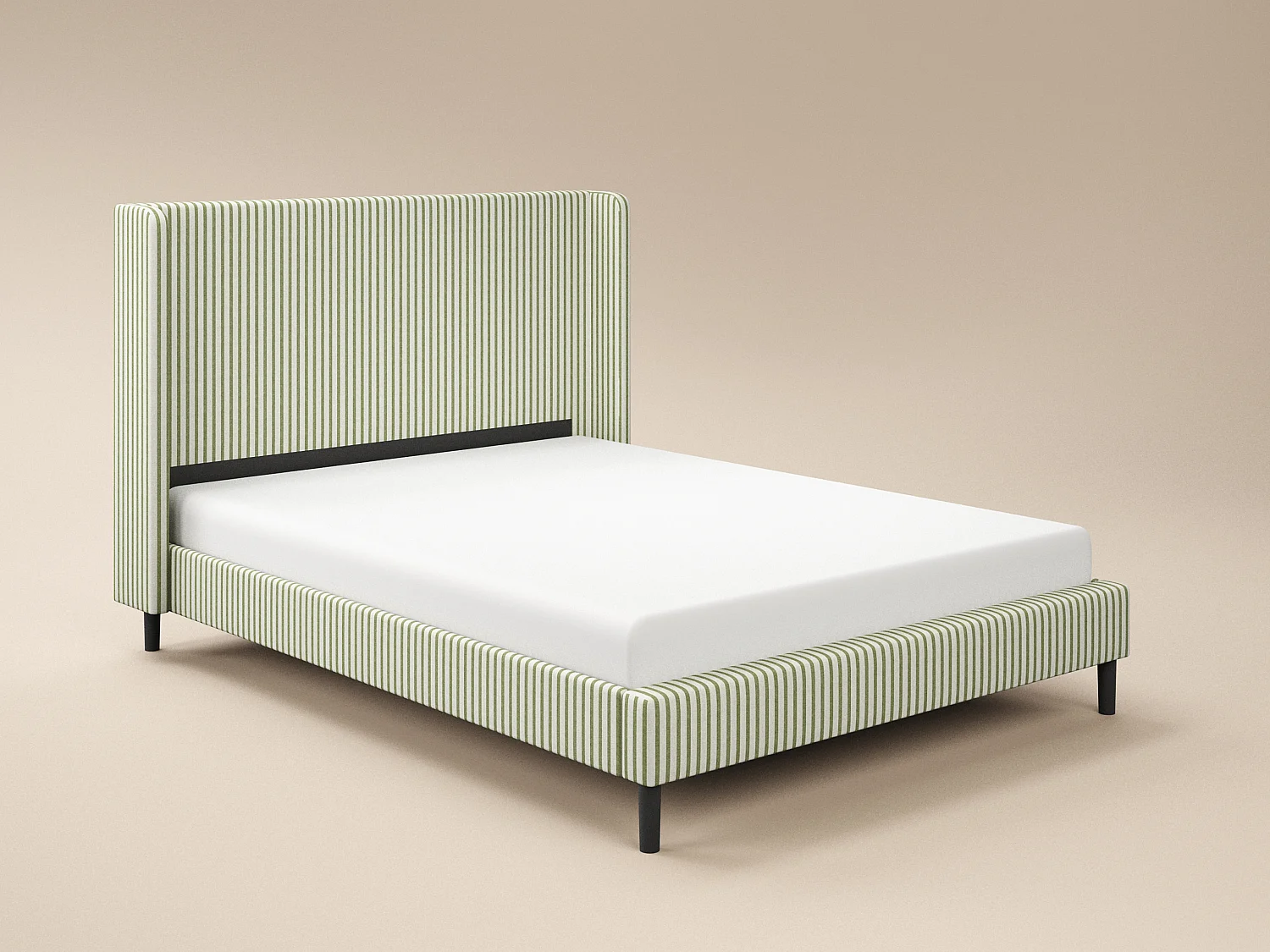 SOLACE+CO Jovanna Double Bed with Winged Headboard Green