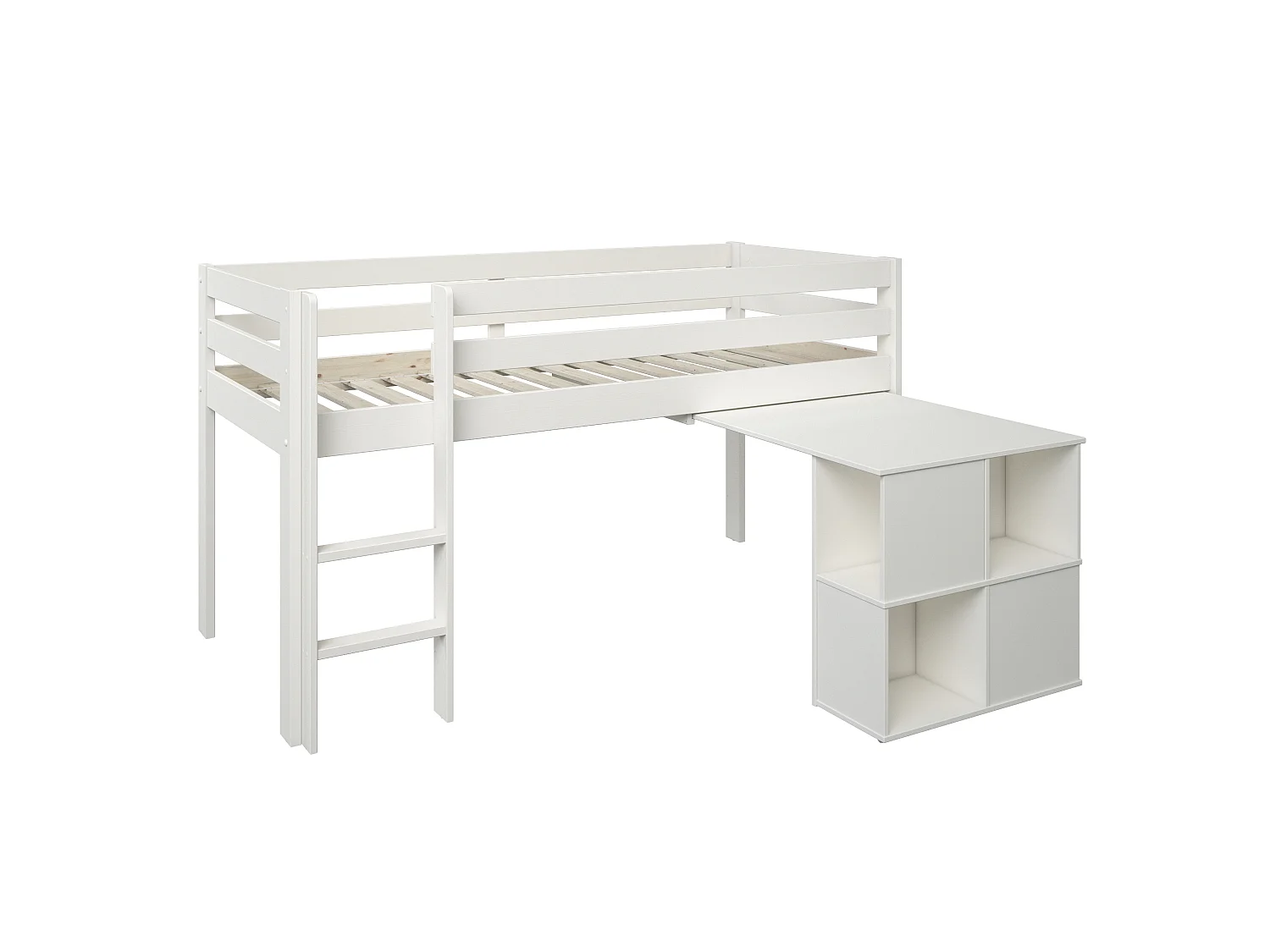 Noomi Nora Mid Sleeper Workstation Cabin White