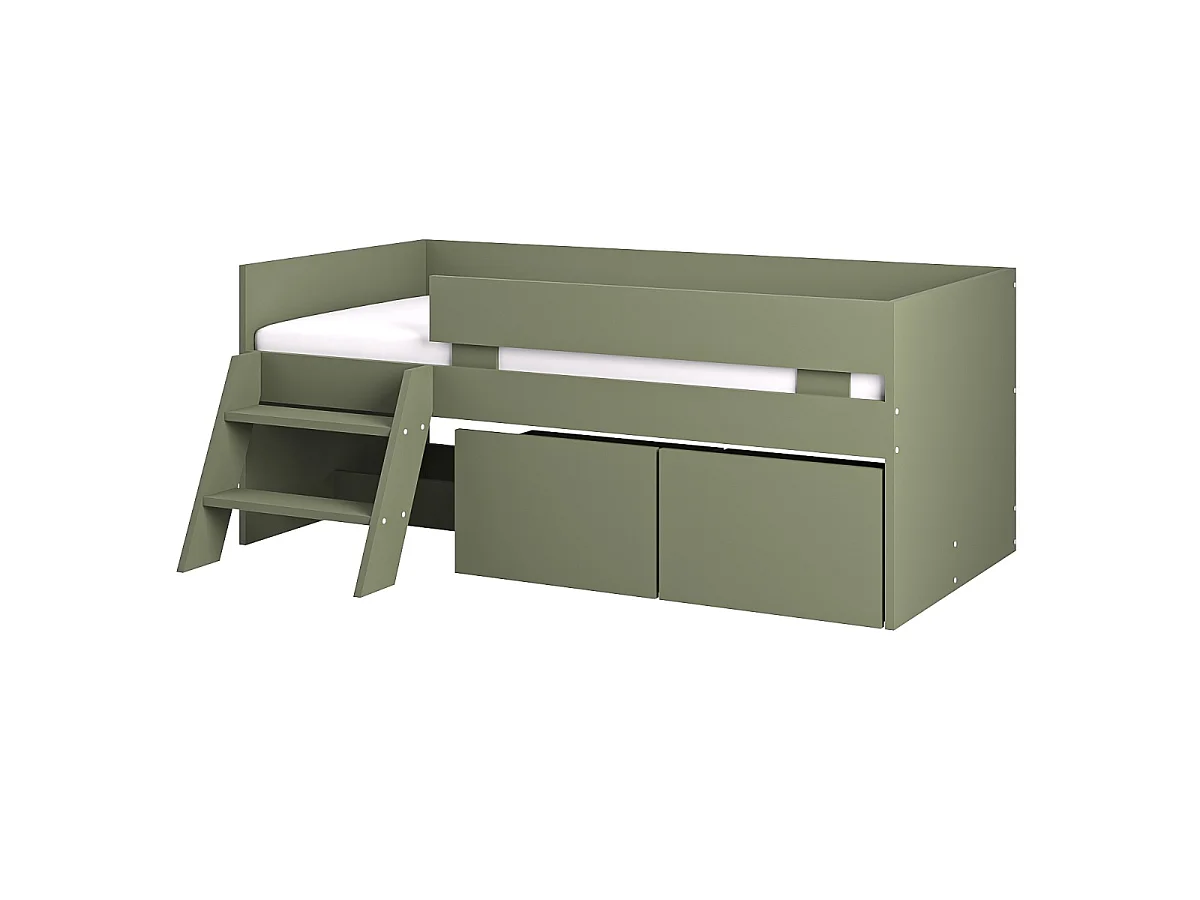 Flair Logan Single Storage Low Sleeper Bed Green