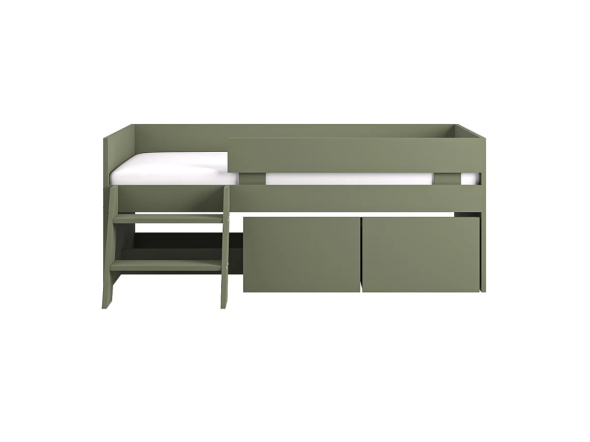 Flair Logan Single Storage Low Sleeper Bed Green