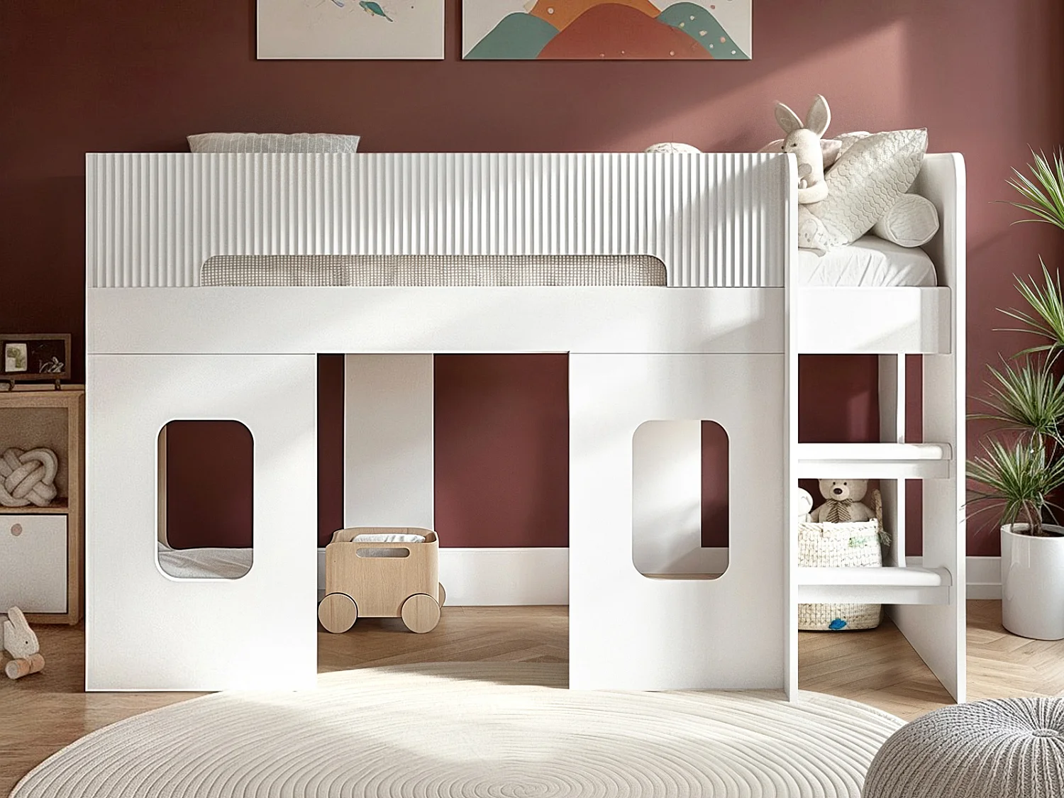 Flair Lino Playhouse Mid Sleeper Bed White