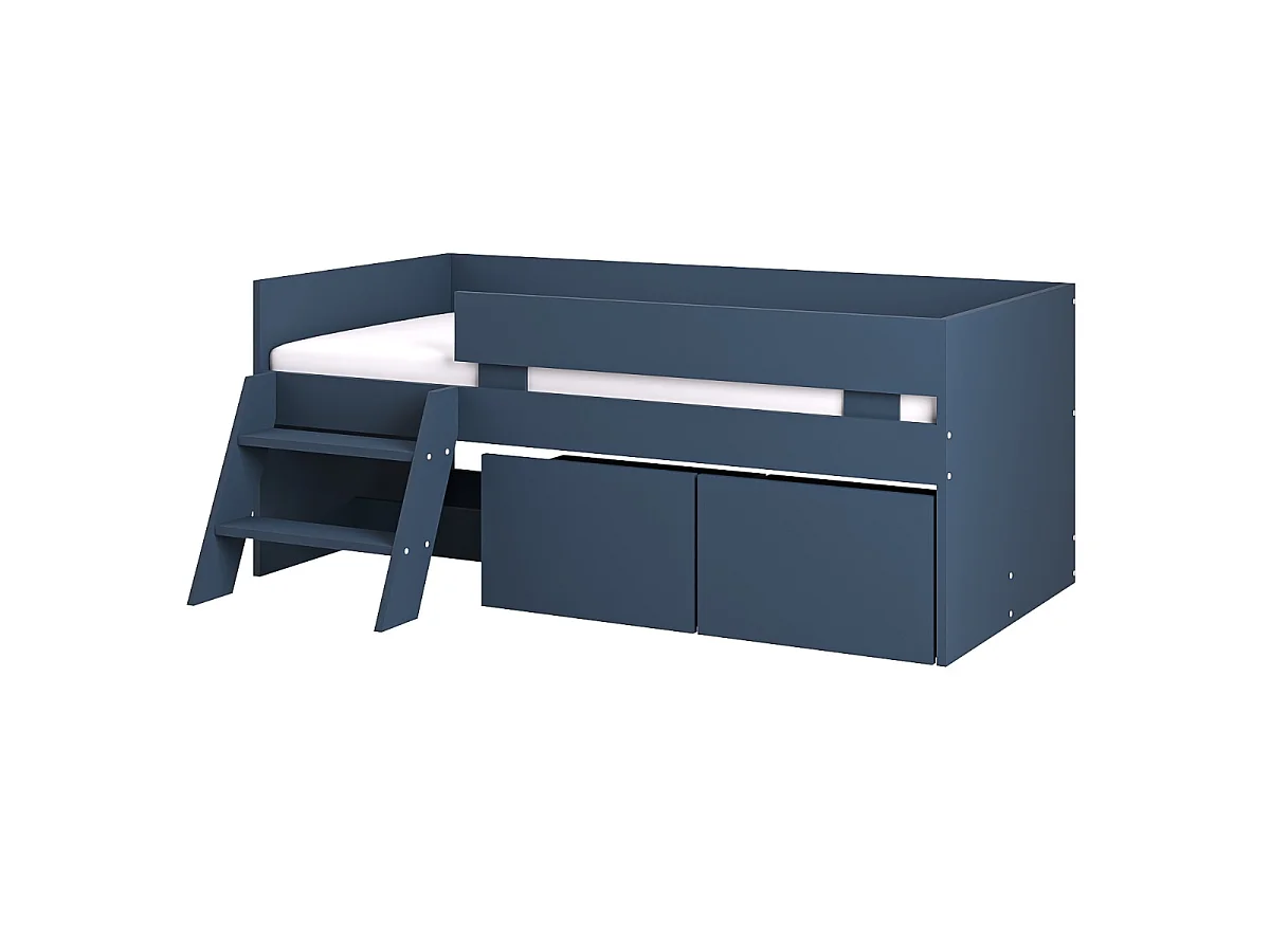 Flair Logan Single Storage Low Sleeper Bed Blue