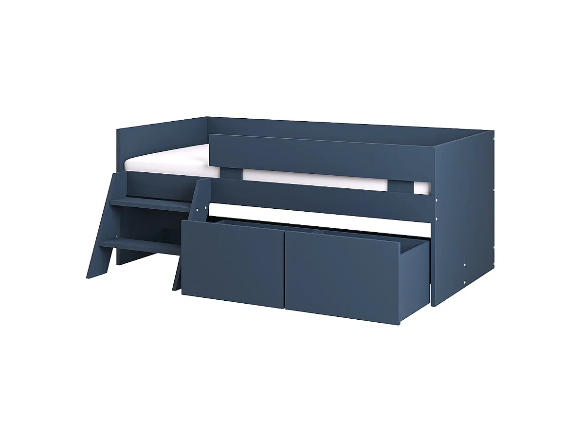 Flair Logan Single Storage Low Sleeper Bed Blue