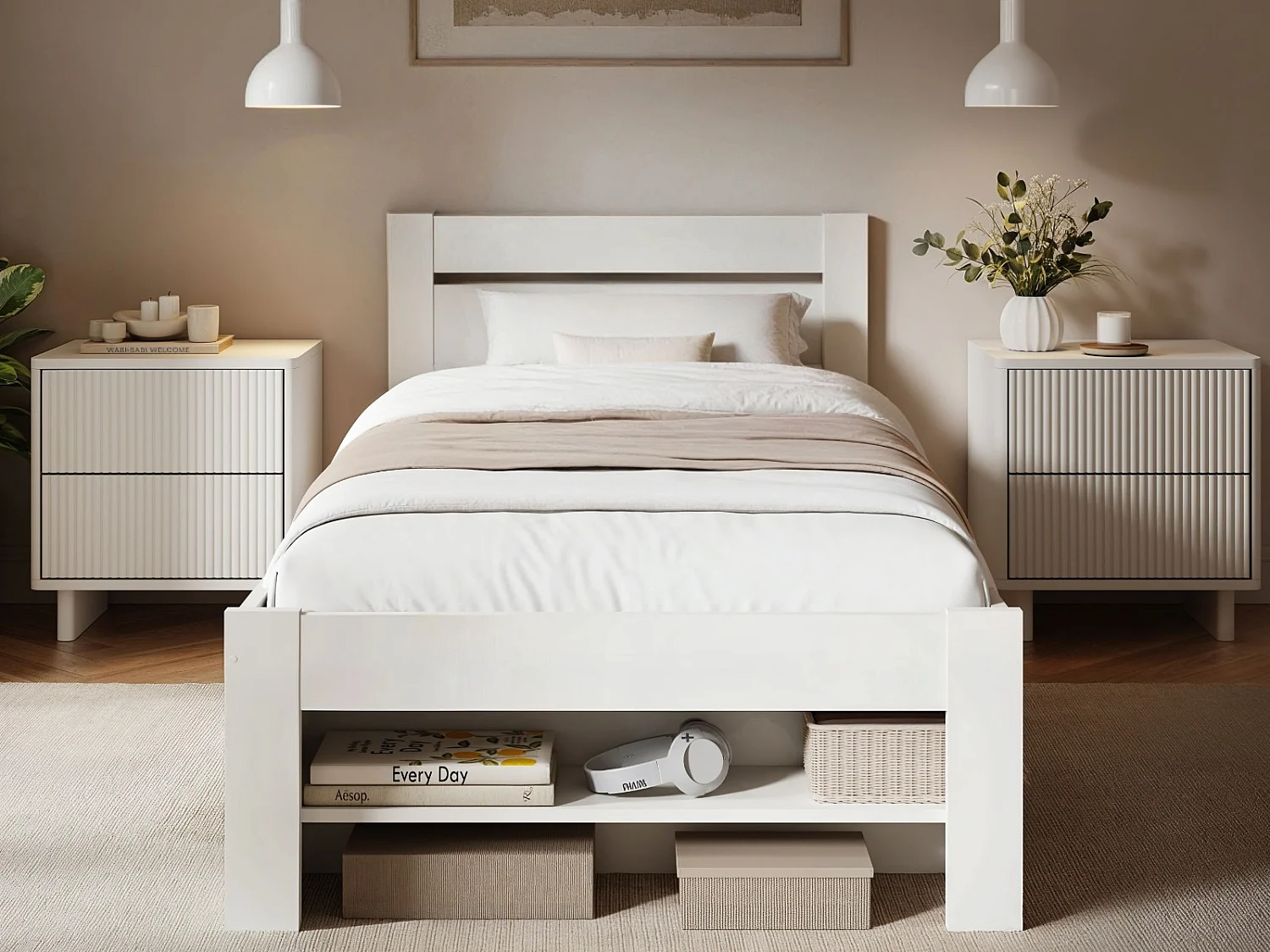 Noomi Pradis Single Storage Bed White