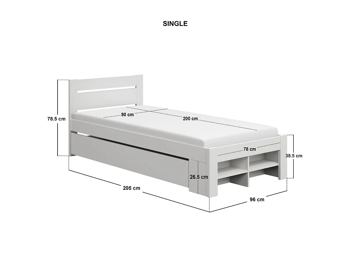 Noomi Pradis Single Storage Bed White