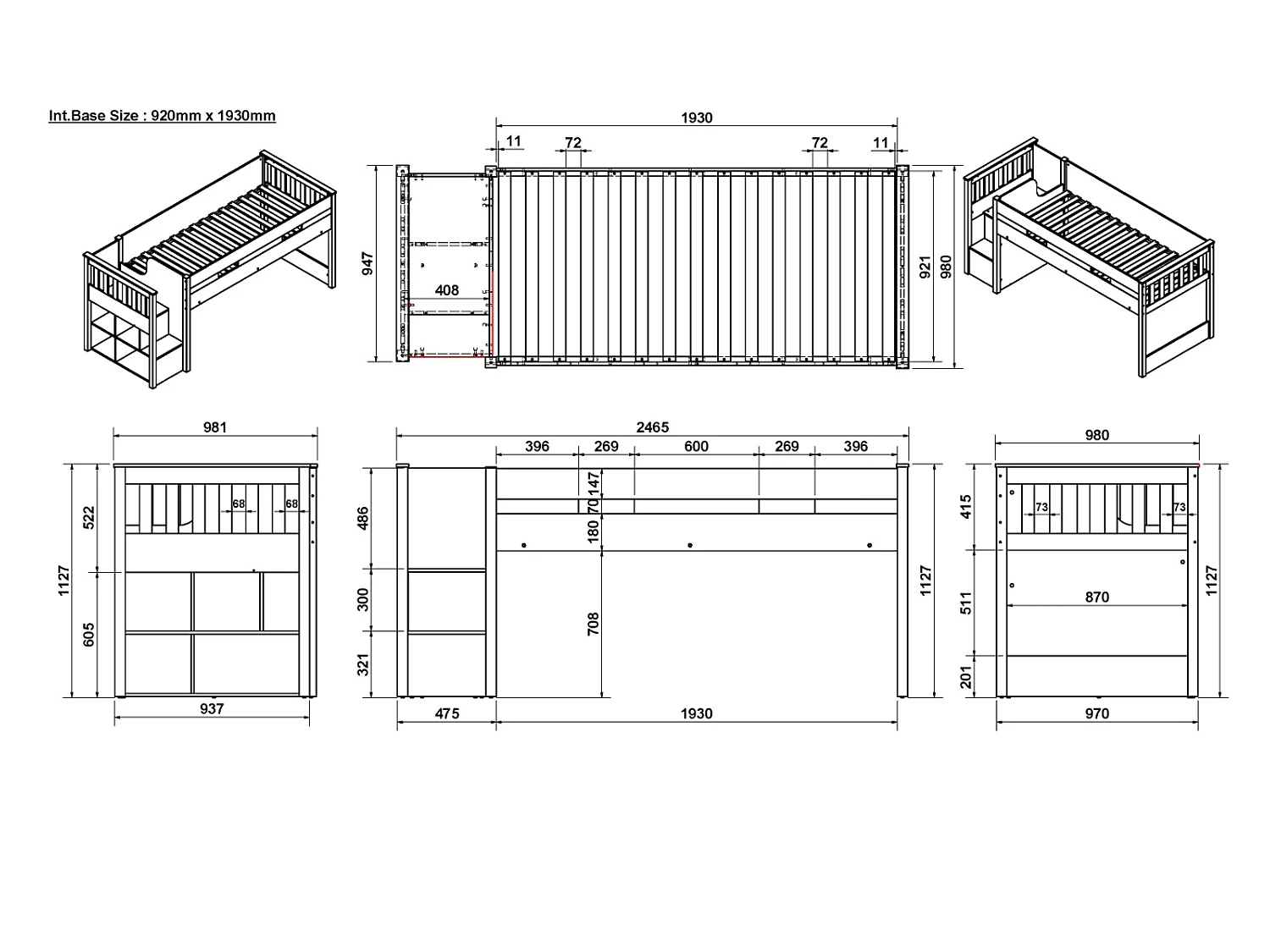 Flair Charlie Cabin Bed Grey
