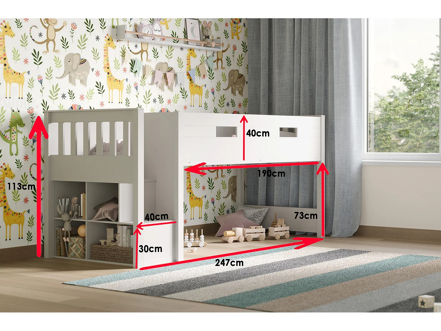 Flair Charlie Mid Sleeper Bed White