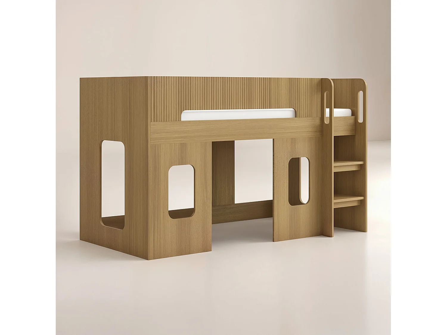 Flair Lino Playhouse Mid Sleeper Bed Oak
