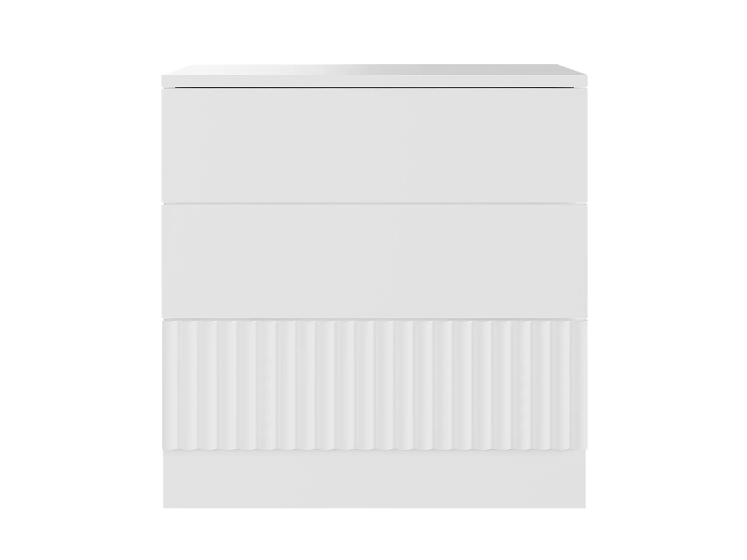 Flair Luca Mid Sleeper with 3 Drawers Chest Pair Ribbed White