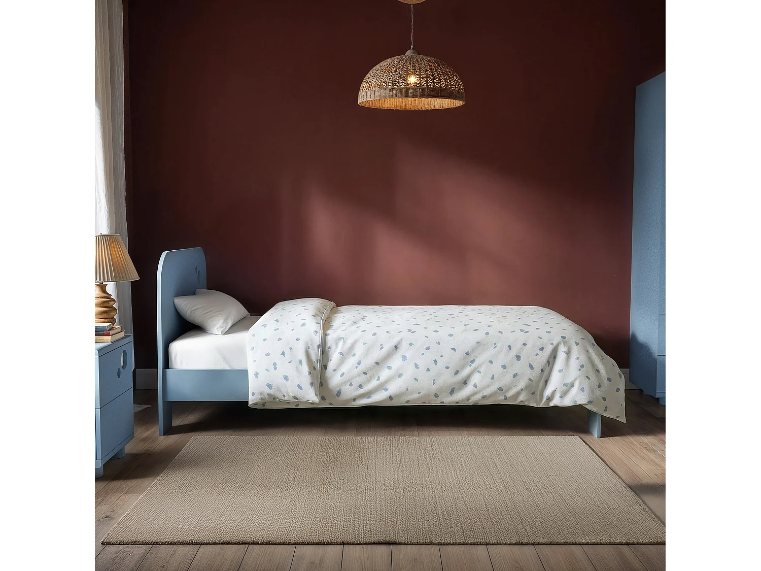 Flair Livana Single Bed Blue & White
