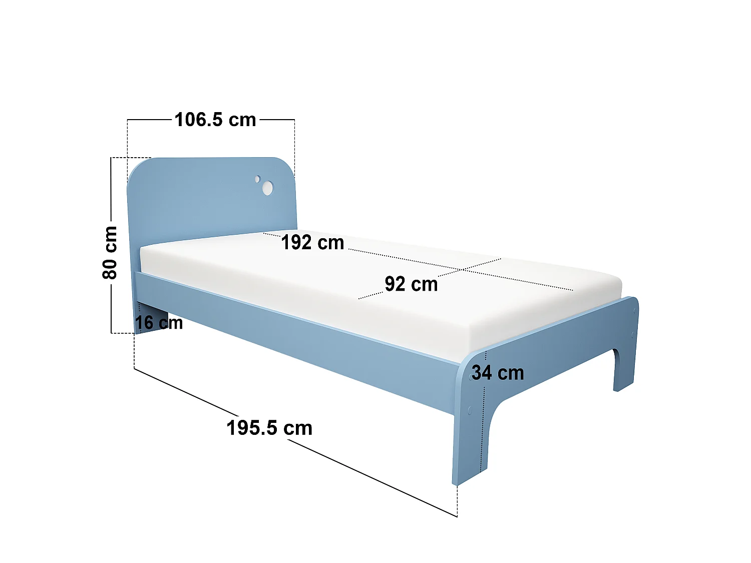 Flair Livana Single Bed Blue & White