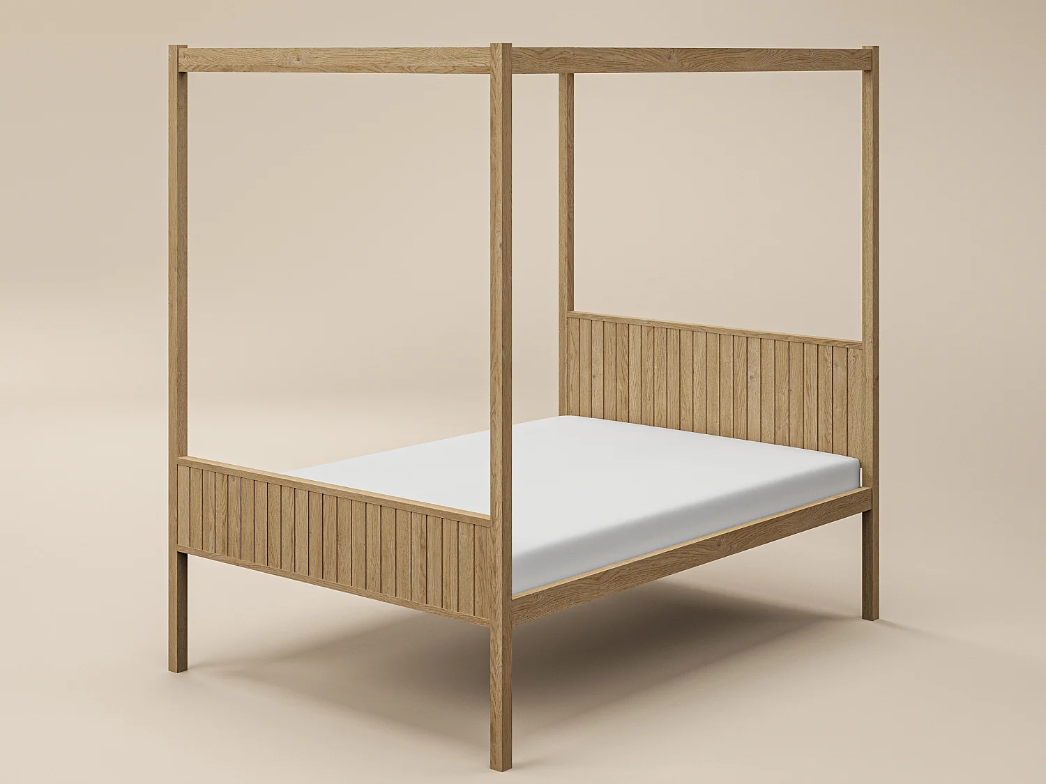 Flair Maddy 4 Poster Double Bed Natural