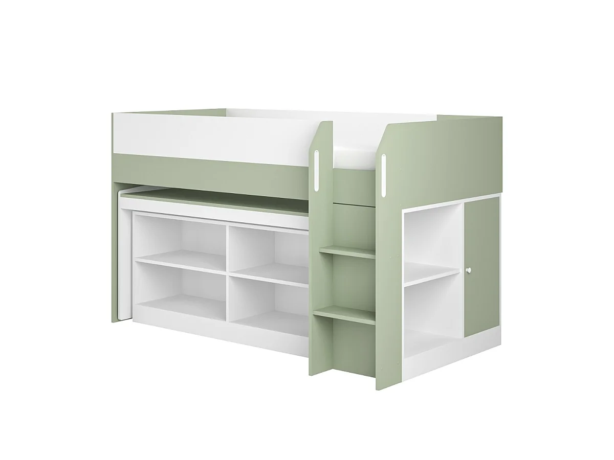 Flair Aiden Kids Cabin Bed with Storage Olive Green