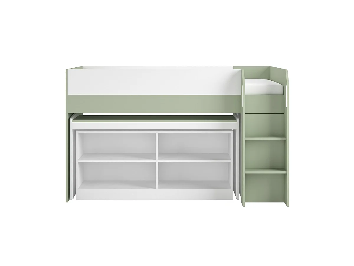 Flair Aiden Kids Cabin Bed with Storage Olive Green