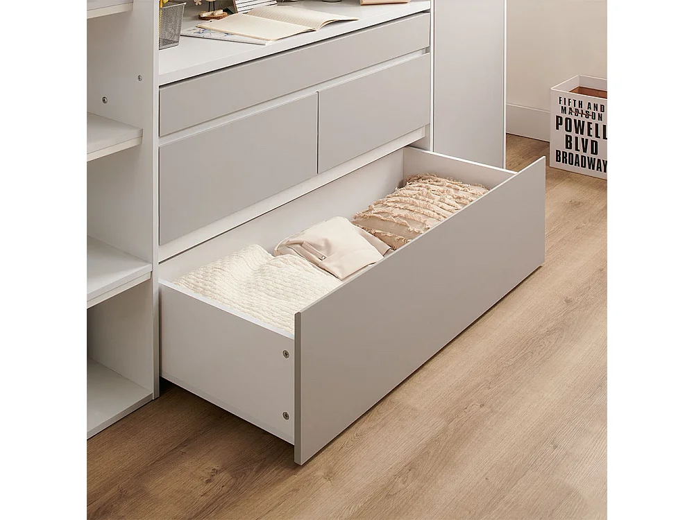 Flair Bailey Kids Cabin Bed with Desk & Storage White & Grey