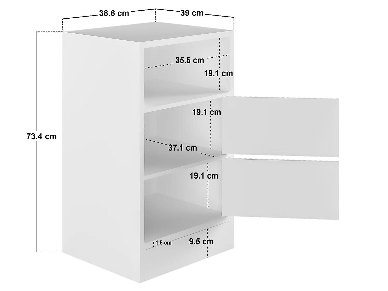 Flair Luca Mid Sleeper Ribbed Storage Bed White