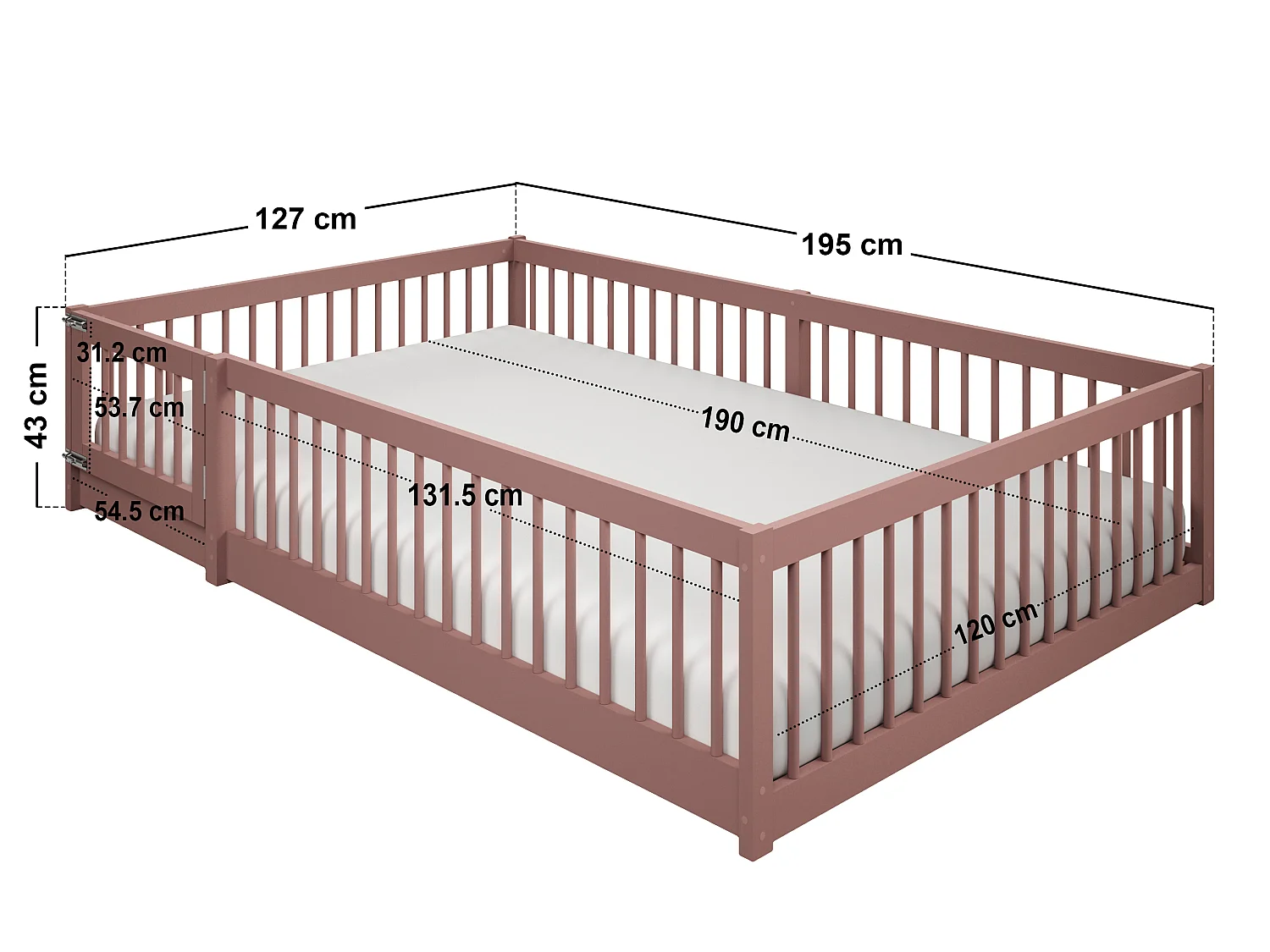 Flair Imogen Small Double Toddler Bed Pink