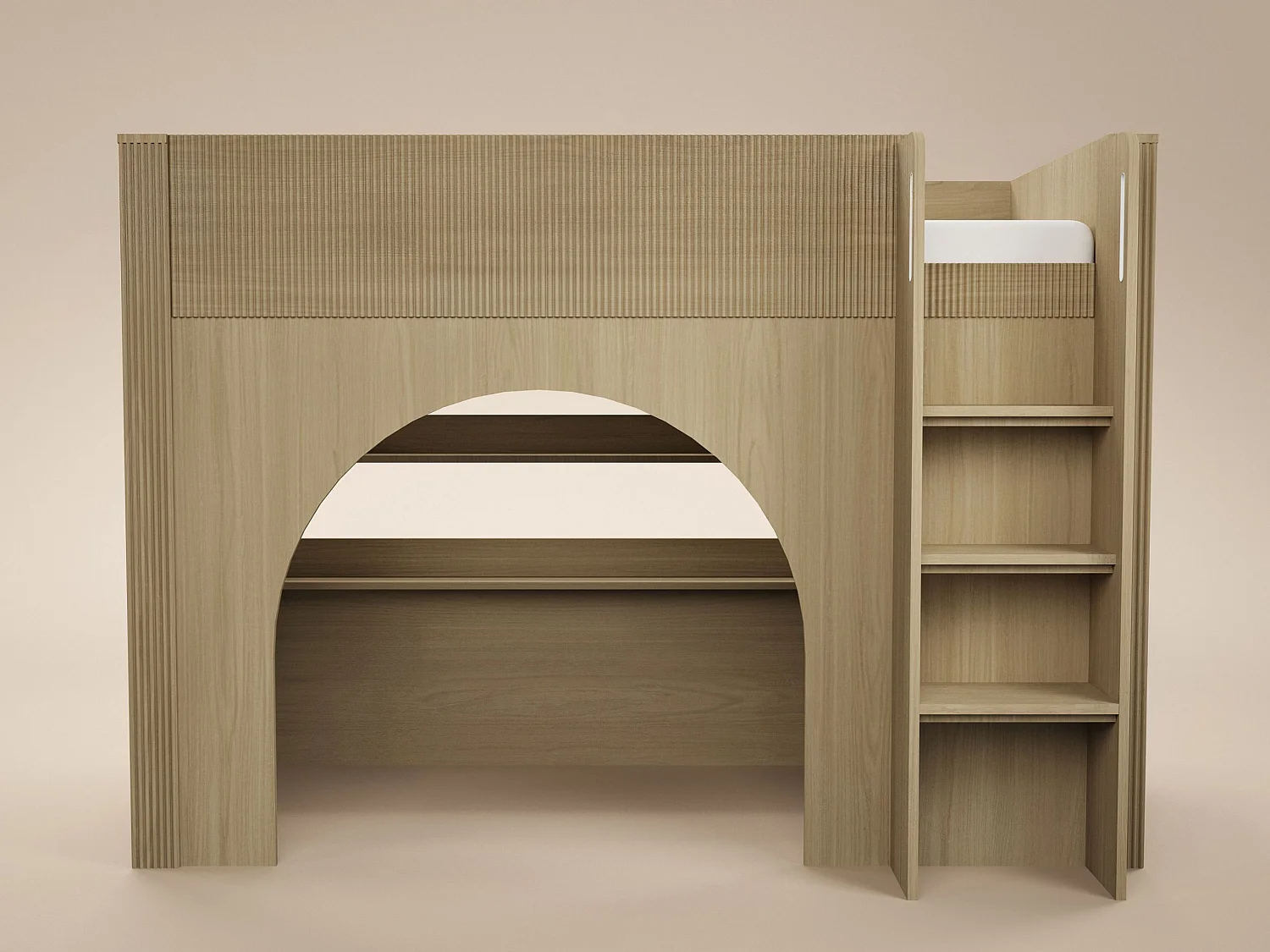 Flair Kaska Mid Sleeper with Ribbed Panel Oak