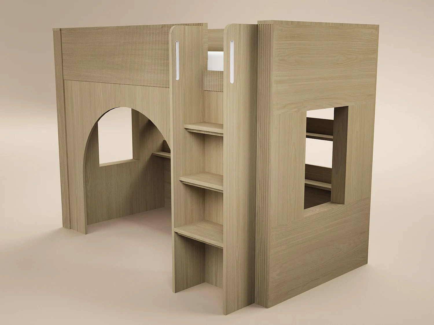 Flair Kaska Mid Sleeper with Ribbed Panel Oak