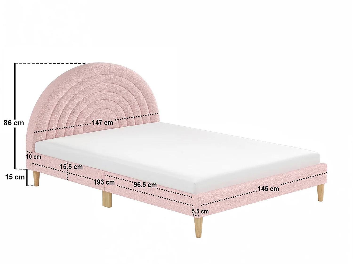 Flair Ava Pink Boucle Double Bed