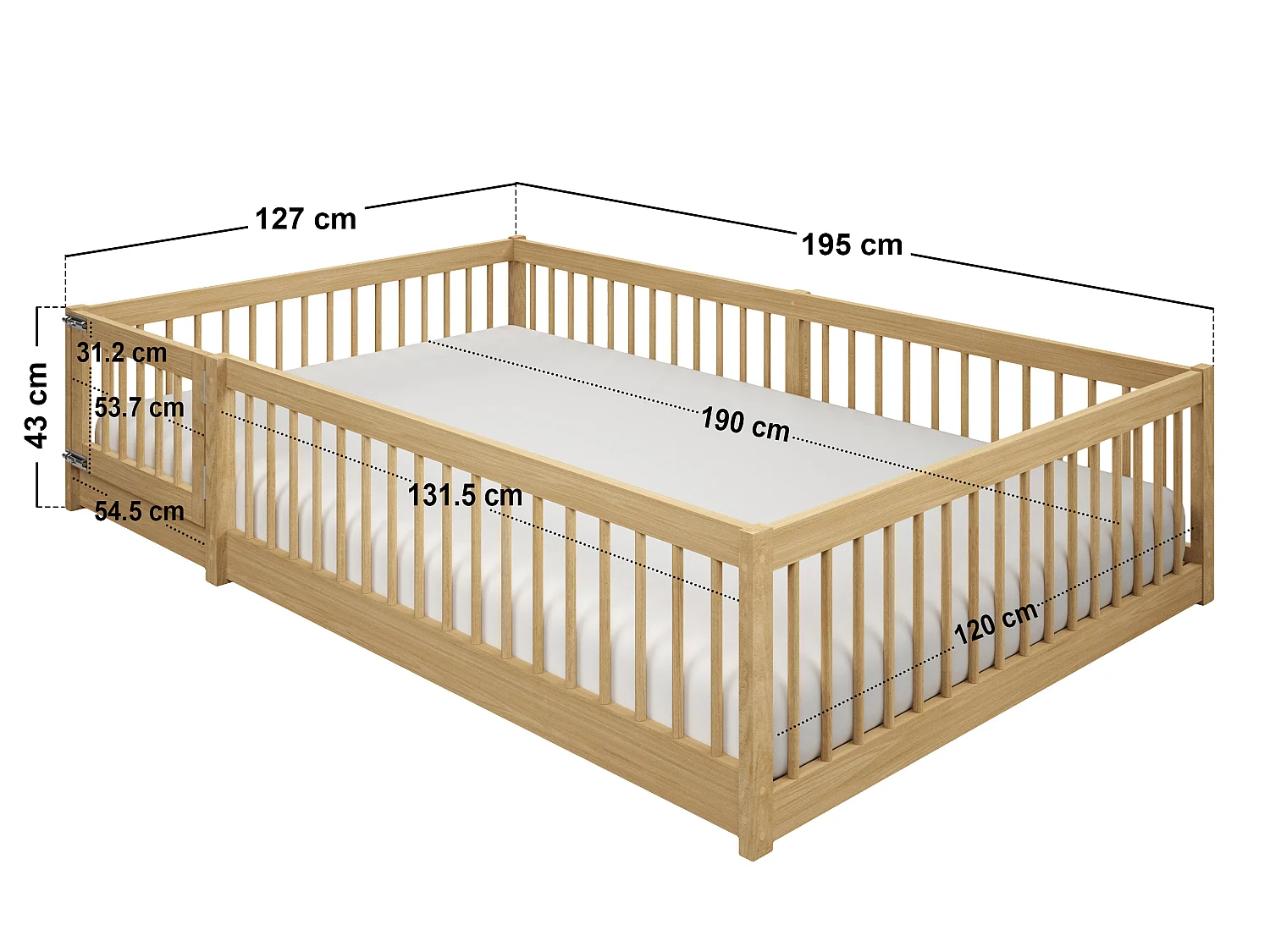 Flair Imogen Small Double Toddler Bed Natural