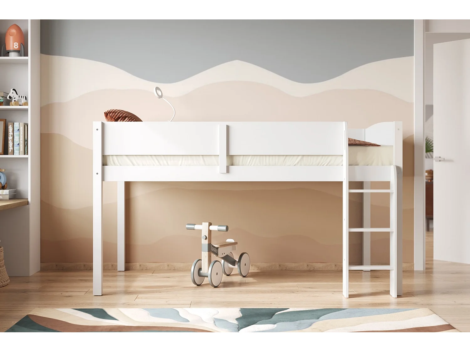 Flair Loop Midsleeper Bed White