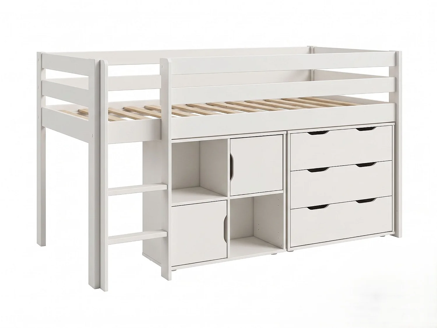 Noomi Nora Mid Sleeper Storage Cabin White