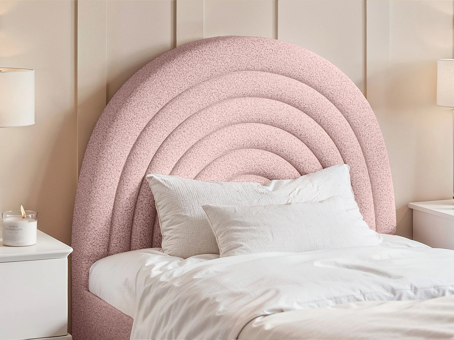 Flair Ava Pink Boucle Single Bed