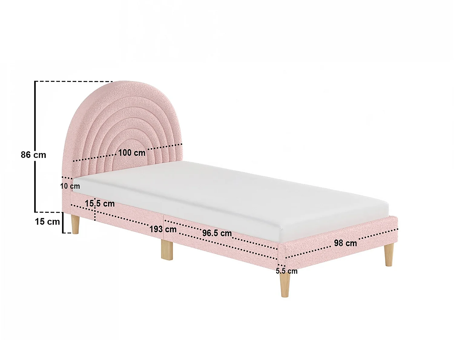 Flair Ava Pink Boucle Single Bed