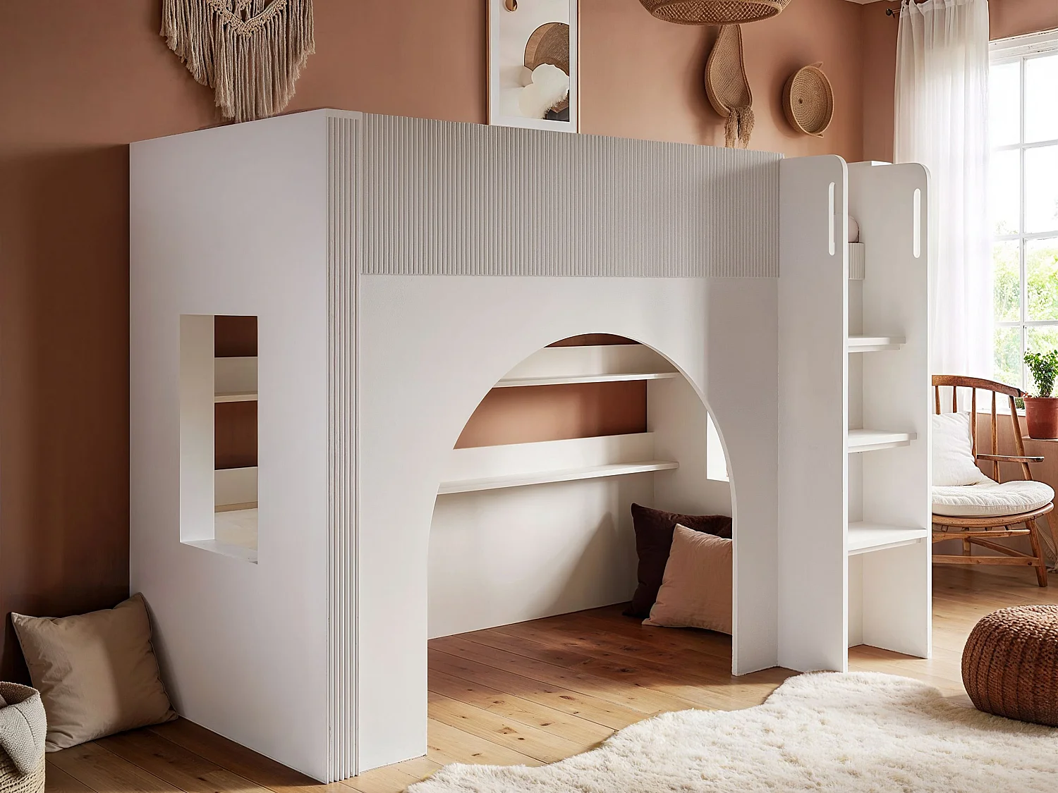 Flair Kaska Mid Sleeper with Ribbed Panel White