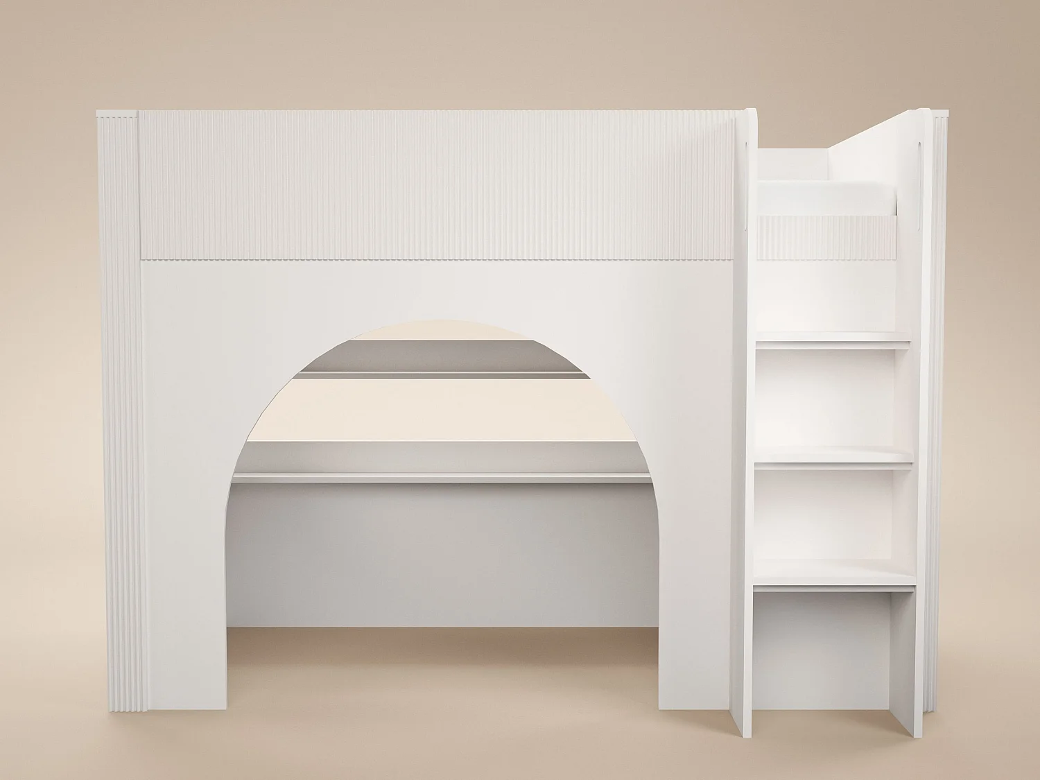 Flair Kaska Mid Sleeper with Ribbed Panel White