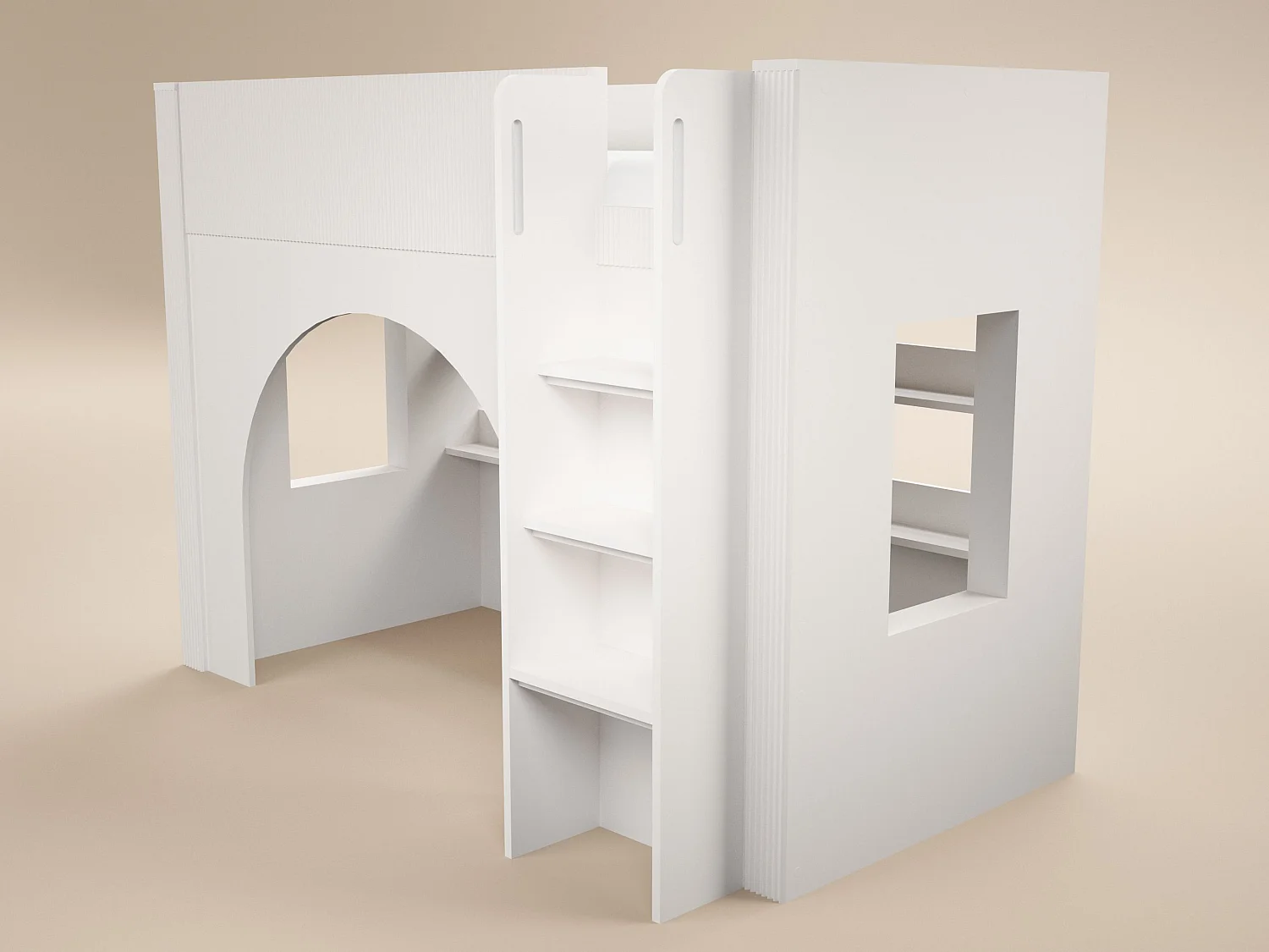 Flair Kaska Mid Sleeper with Ribbed Panel White