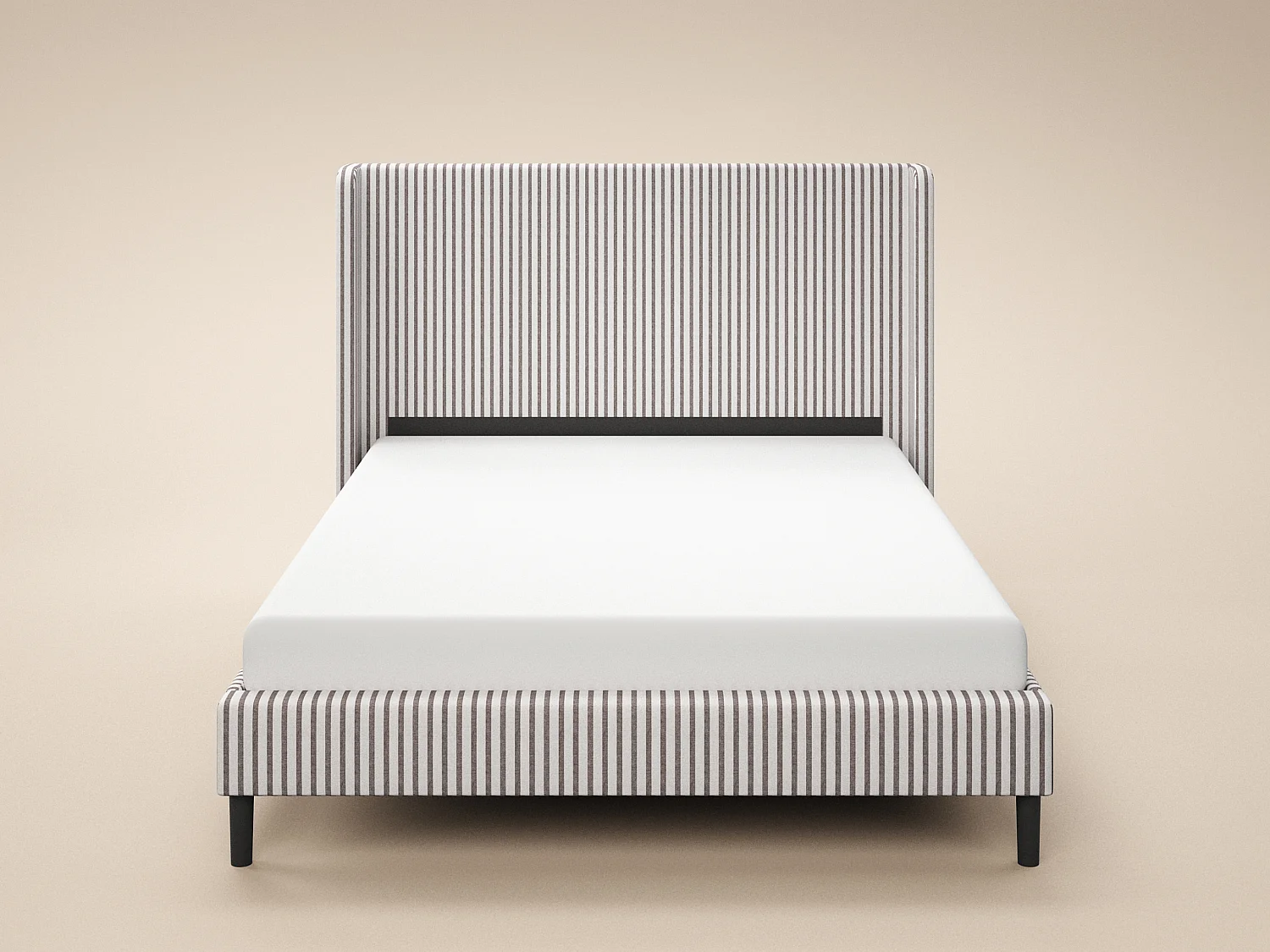 SOLACE+CO Jovanna Double Bed with Winged Headboard Brown