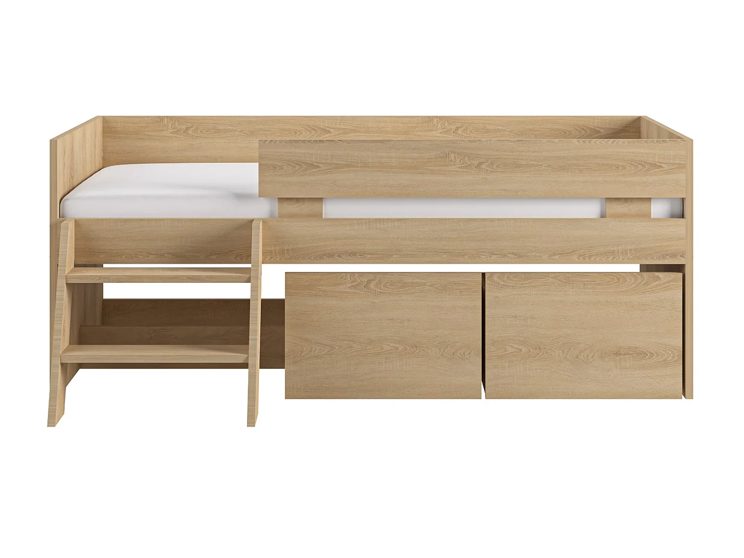 Flair Logan Single Storage Low Sleeper Bed Oak