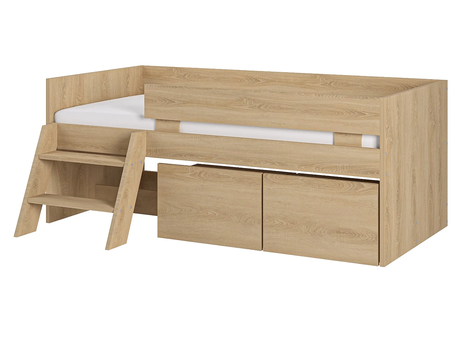 Flair Logan Single Storage Low Sleeper Bed Oak