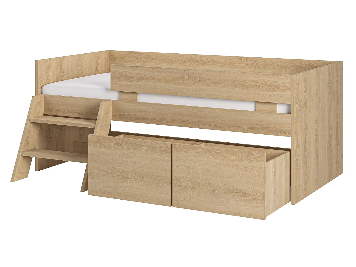 Flair Logan Single Storage Low Sleeper Bed Oak