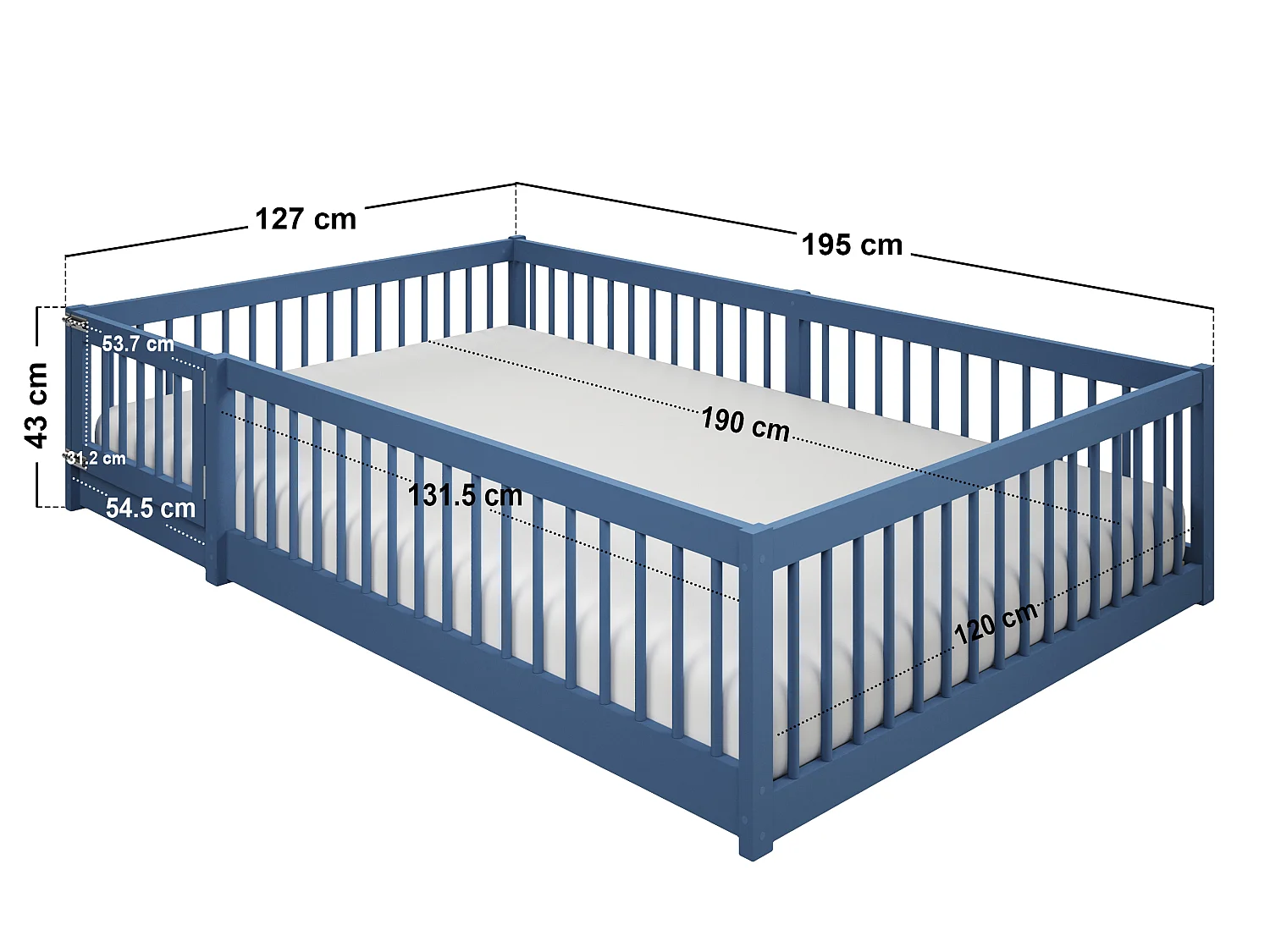 Flair Imogen Small Double Toddler Bed Blue