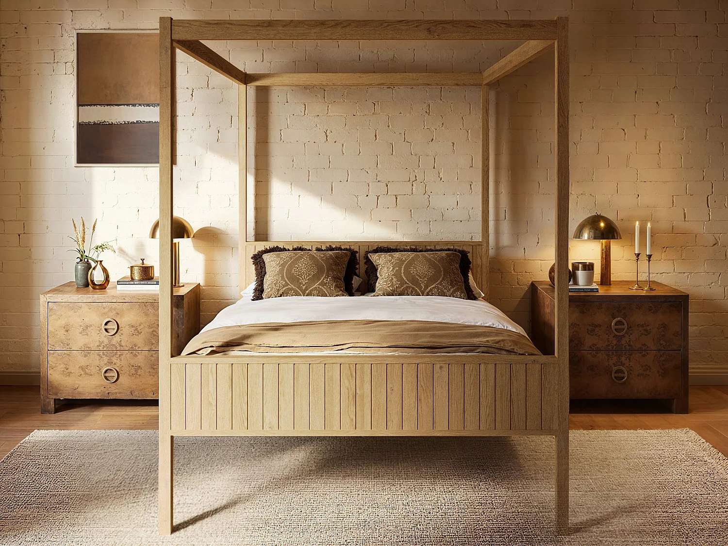 Flair Maddy 4 Poster Kingsize Bed Natural