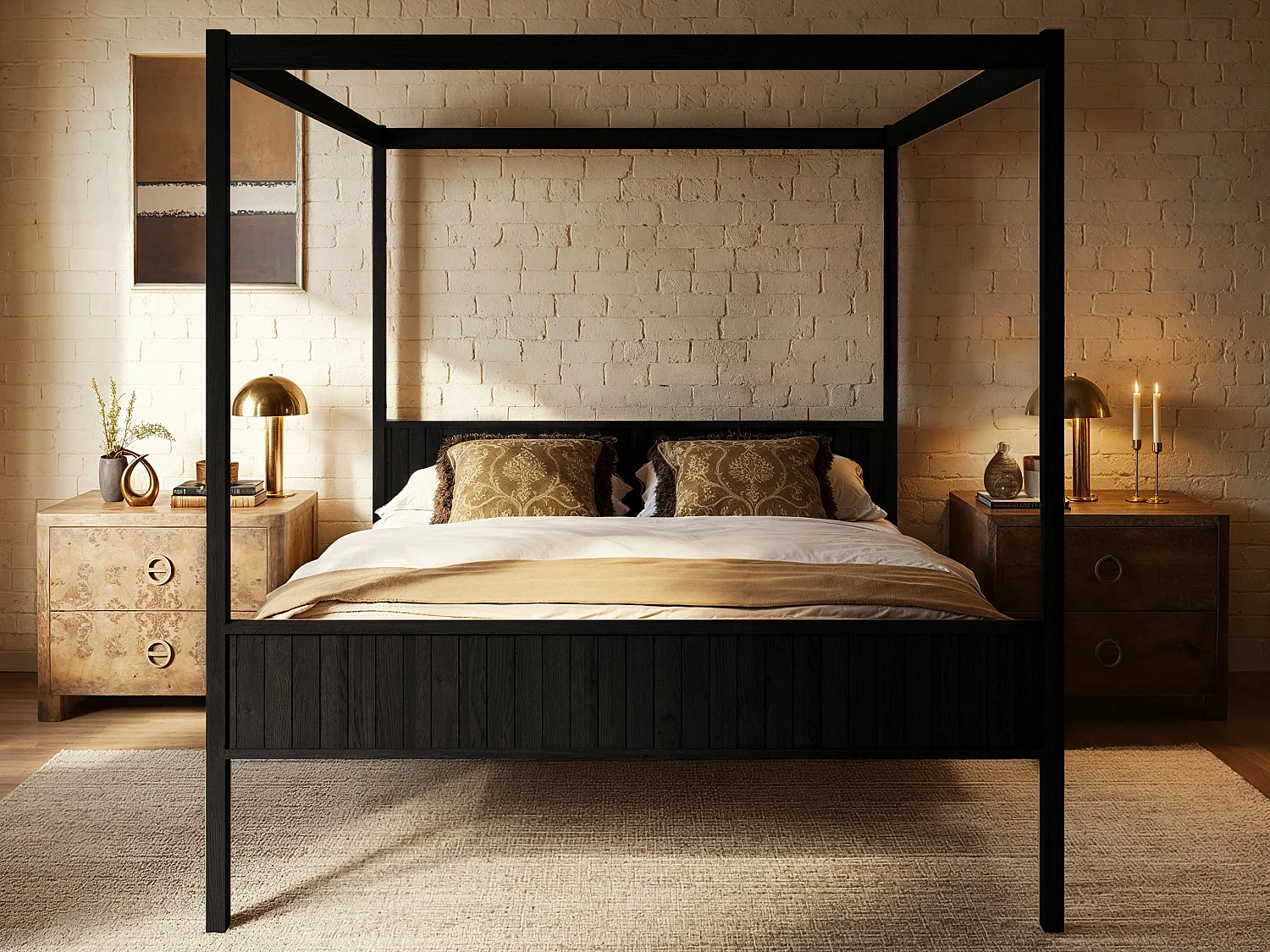 Flair Maddy 4 Poster Super King Bed Black