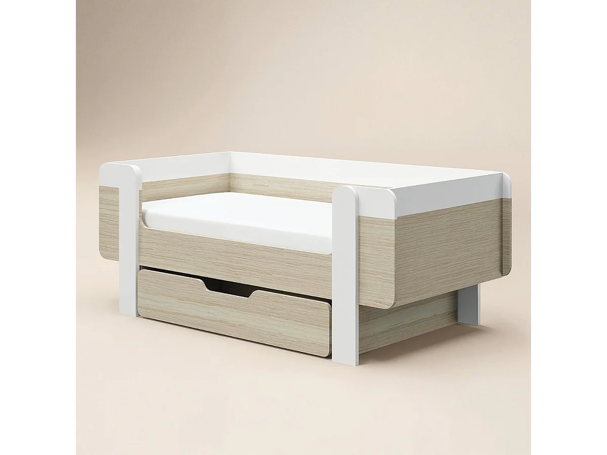 Flair Alfie Wooden Toddler Bed White & Oak