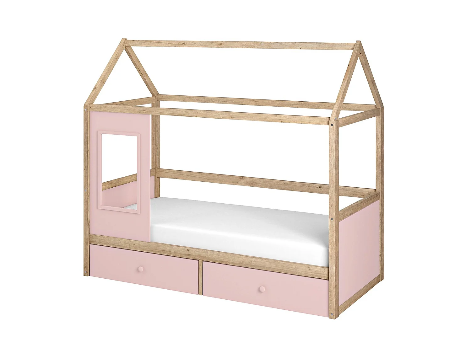 Flair Ted Play House Wooden Bed with Storage Pink