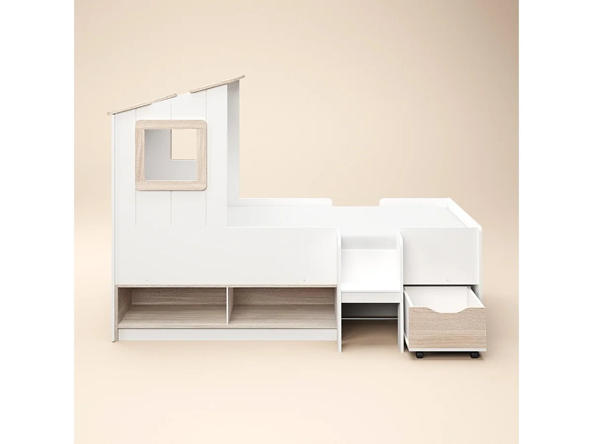 Flair Millie Low Sleeper House Bed with Storage White