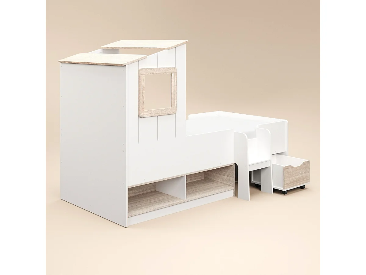 Flair Millie Low Sleeper House Bed with Storage White