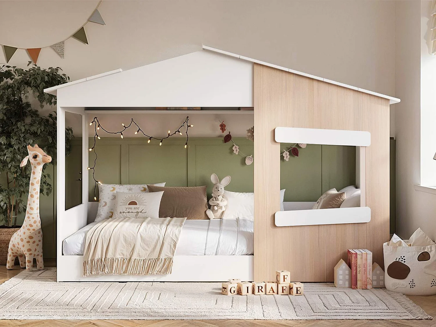 Flair Dreamland House Bed White & Oak