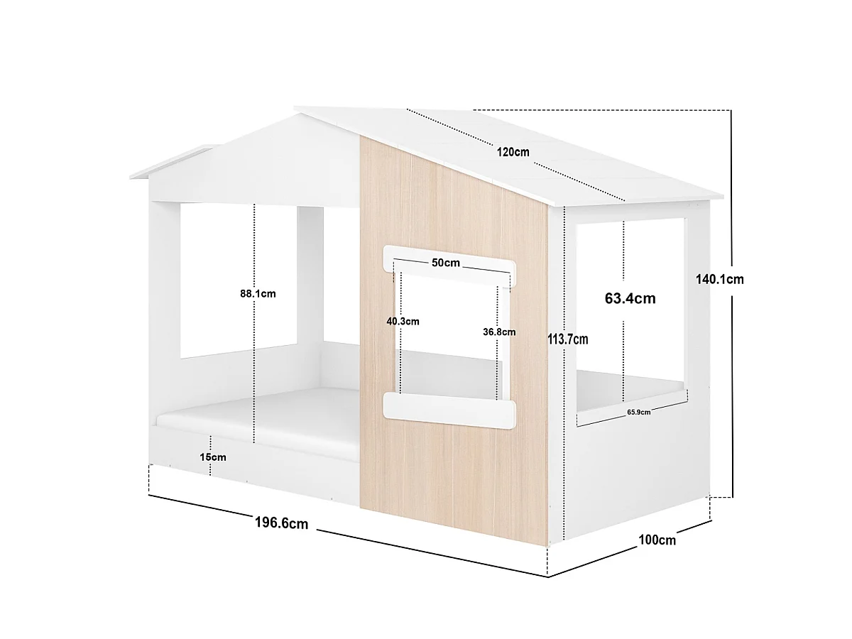 Flair Dreamland House Bed White & Oak
